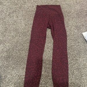Red leopard lululemon leggings